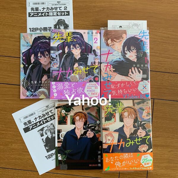 先輩、ナカみせて 1から3巻 沖田有帆 アニメイト小冊子 ペーパー 特典付き