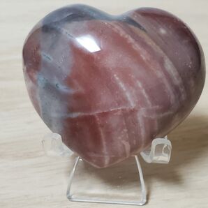 164g ポリクロームジャスパー ピンク(^-^) まんまるハート型 大きめ