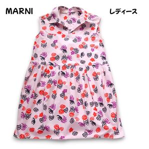 マルニ MARNI 手書き風 花柄ノースリーブブラウス Mサイズ 人気 可愛い 夏 オシャレ 人気