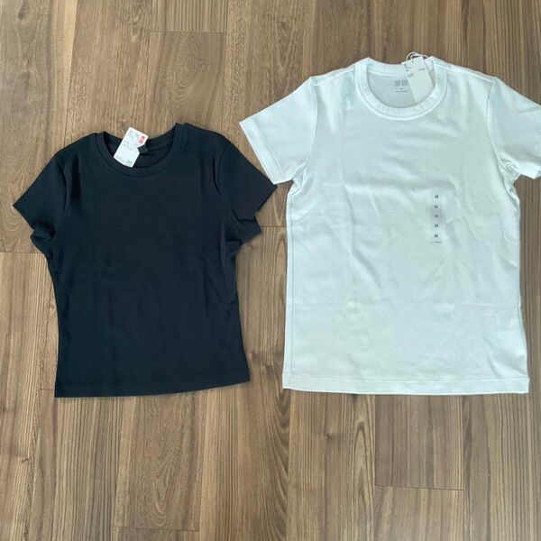 UNIQLO ミニt 白 黒 Tシャツ 2枚 m クルーネックt ユニクロ