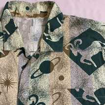 古着 ビンテージ 半袖シャツ アロハシャツ 総柄 ストライプ アニマル 動物 コットン 日本製_画像3