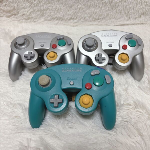 Nintendo GAMECUBE ゲームキューブ ニンテンドー コントローラー シルバー エメラルドブルー