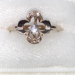 Один точечный качающийся танцевальный кольцо кольцо K18 Кольцо с бриллиантовым кольцом танцы каменного танца 18 золотой цветочный рисунок