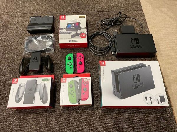Switch 周辺機器 純正Joy-Con ドックセット 充電グリップ スタンド オマケ付き
