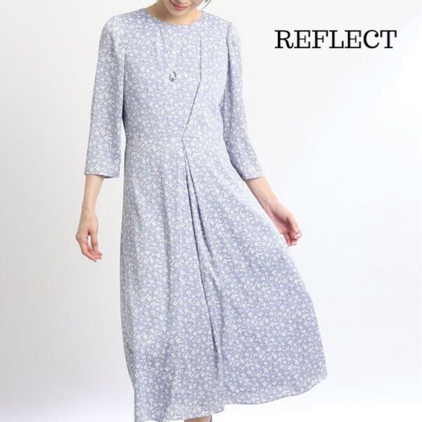 【未使用品】REFLECT 花柄 フィット&フレアワンピース 美シルエット Sサイズ 近年モデル