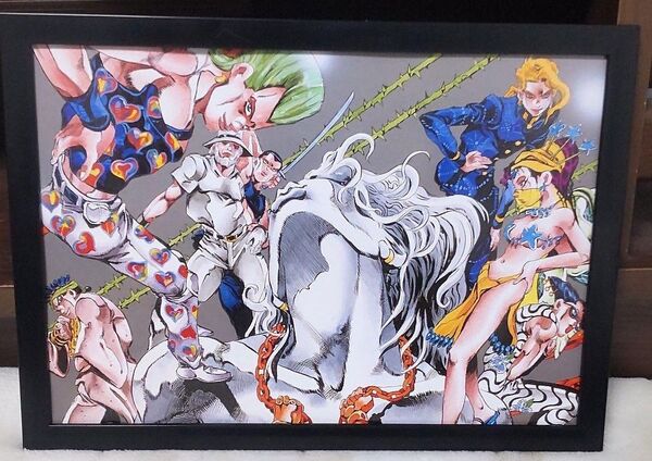 【307】ジョジョの奇妙な冒険 3部 花京院・ポルナレフ・ジョセフ & Dio(ディオ)【額装両面・A4ポスター】