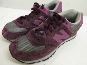 ニューバランス NB New Balance WL574TG スニーカー シューズ グレー スエード パープル グレー 24.0cm ■管理番号L24071YER-200813-27-50