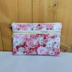 ダブルファスナーポーチ ハンドメイド
