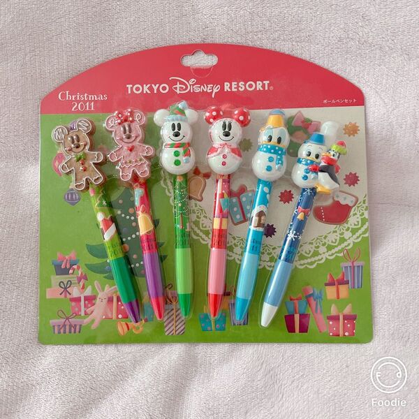 【新品未開封】東京ディズニーリゾート 2011 クリスマス 6本 ボールペンセット クッキー 雪だるま