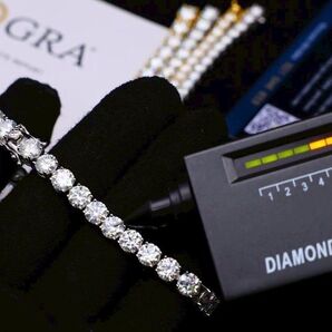 【GRA証明書付き】最旬モアサナイト|13ct テニスチェーンブレスレット