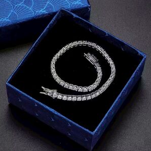 【GRA証明書付き】最旬トレンド|モアサナイト テニスチェーンブレスレット