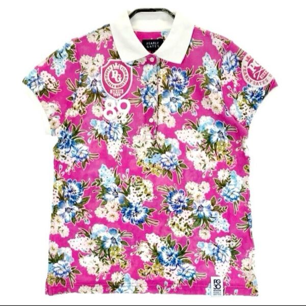 PEARLY GATES パーリーゲイツ 半袖ポロシャツモデル・品番 30周年 2019年モデル サイズ0 花柄 ピンク S M
