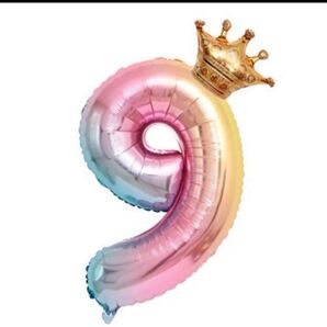 数字バルーン 数字9 32インチ レインボー 風船