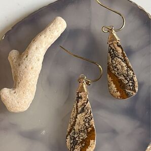 絵画の様なピカソジャスパーのピアス★