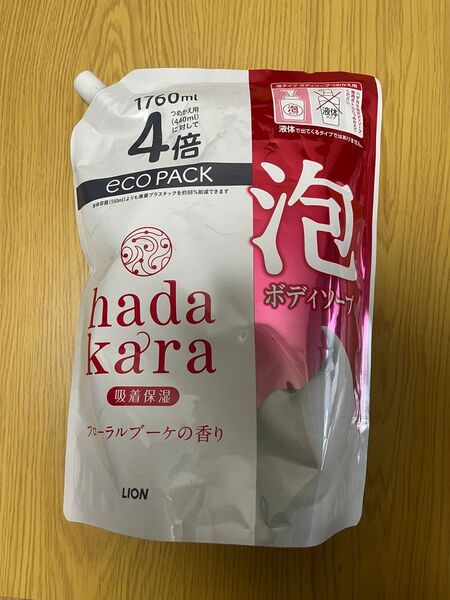 hadakara(ハダカラ)ボディーソープ泡タイプ詰替 フローラルブーケ大容量1760ml