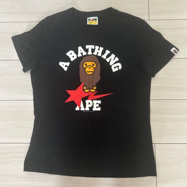 A BATHING APE エイプ Tシャツ レディース Sサイズ ブラック