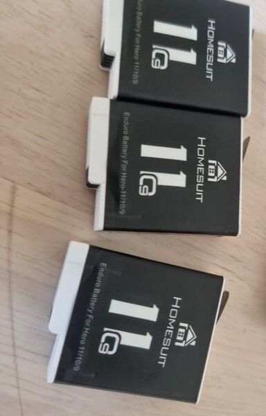 GoPro バッテリー 3個 セット ジャンク HERO 13/12/11/10/9 互換