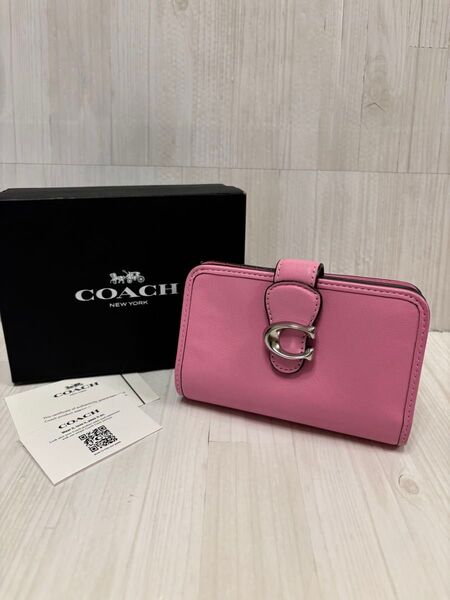 美品 コーチ COACH タビー ミディアム ウォレット 二つ折り財布 CA193 ピンク