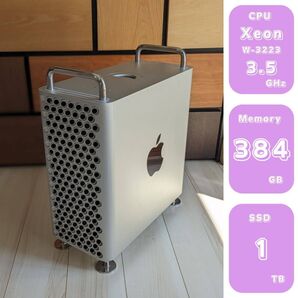 ★大容量メモリ★Apple Mac Pro 2019 Xeon W-3223/メモリ384G/SSD1TB搭載