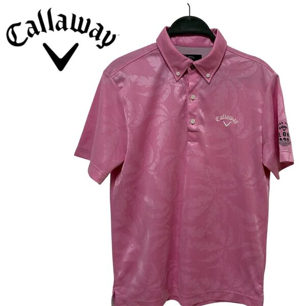 Callaway ピンク ポロシャツ 半袖 Tシャツ ゴルフウェア GOLF 半袖ポロシャツ キャロウェイ メンズ Mサイズ