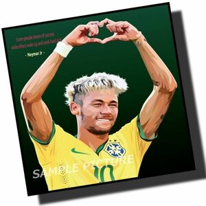 ネイマール デザイン5 ブラジル代表 海外サッカーアートパネル 木製 壁掛け ポップアート ポスター PSG