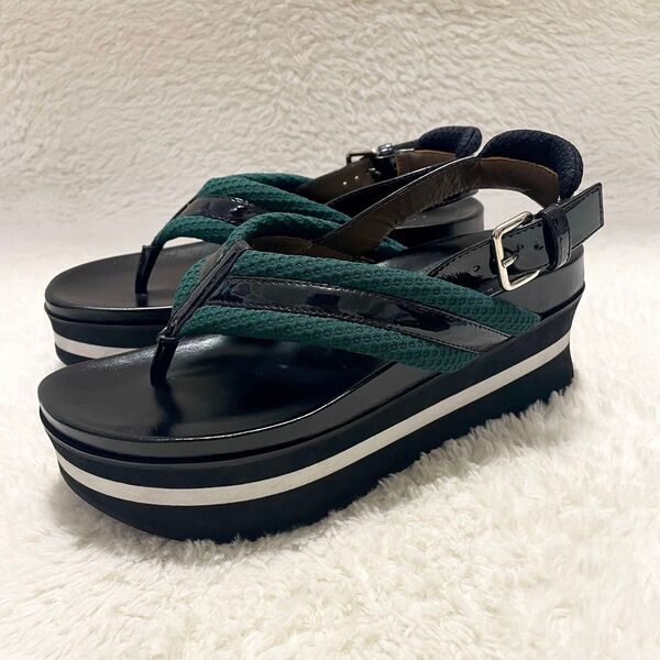 MARNI マルニ 厚底 プラットフォーム レザー トングサンダル 37