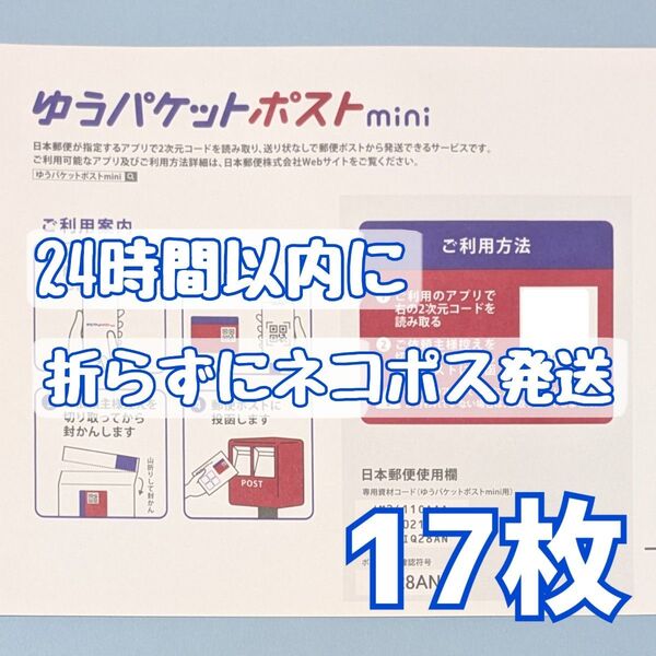 17枚 ゆうパケットポストmini ゆうパケットポストミニ 封筒 発送 専用