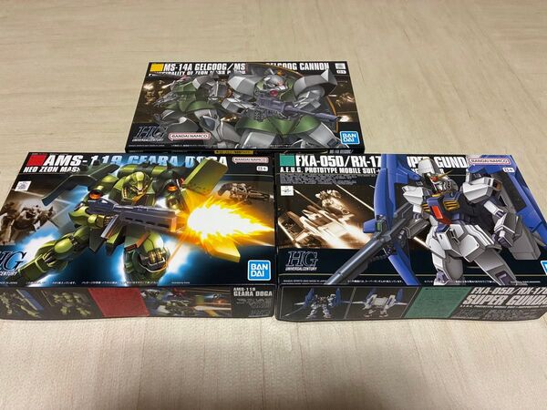 【まとめ値引有】ガンプラ 1/144 HGUC スーパーガンダム ギラ・ドーガ 量産型ゲルググ/ゲルググキャノン 3個セット