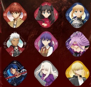 fate フェイト　Fate/stay night　衛宮士郎　遠坂凛　間桐桜　セイバー　　ランサー　アーチャー　ギルガメッシュ　缶バッジ　9枚