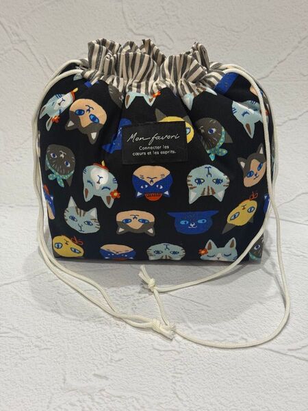 1548 保冷お弁当袋 ブラック ハンドメイド