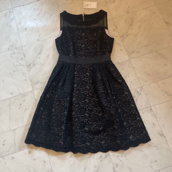 新品 アベニールエトワール クチュール 黒レースワンピース フォーマル 結婚式 パーティー 定価57200円 mid Mプルミエ