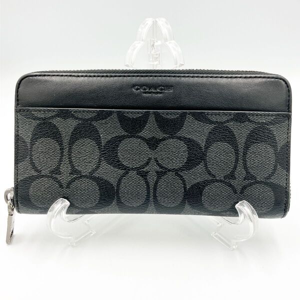COACH コーチ 長財布 シグネチャー ラウンドファスナー PVC
