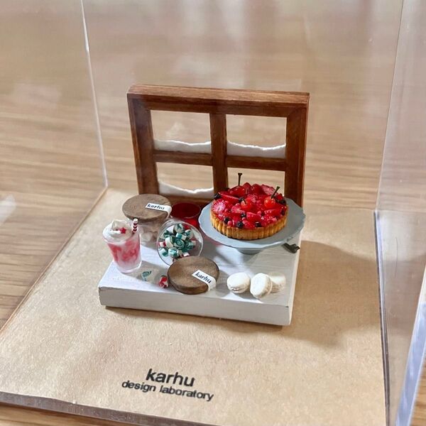 ミニチュア ドールハウス ミニチュアフード 小物 ハンドメイド フルーツタルト ケース入り
