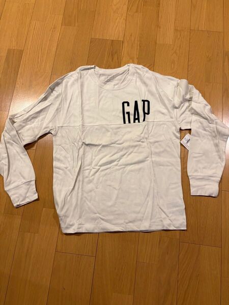 GAP新品タグ付き未使用ロゴ入り 長袖Tシャツ ホワイト M