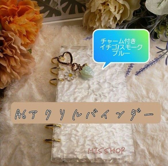 ◆韓国人気バインダー◆A6アクリルバインダーset貯金saving家計管理クリア バインダー板2枚&クリップ2個&チャーム付き