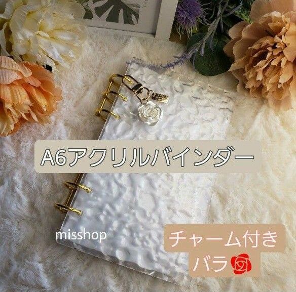 ◆韓国人気バインダー◆A6アクリルバインダーset貯金saving家計管理クリア バインダー板2枚&クリップ2個&チャーム付き