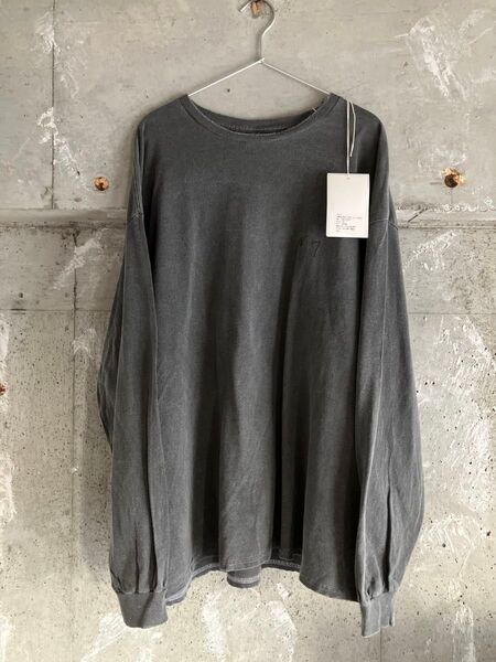 ANCELLM(アンセルム) 25ssEMBROIDERY DYED LS T-SHIRT(BLACK) Tシャツ ロンT