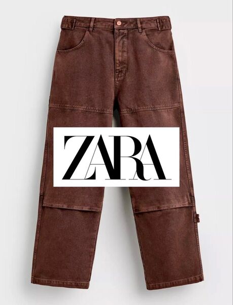 【極美品/着用1回】ZARA リラックスフィット デニムカーゴパンツ Lサイズ