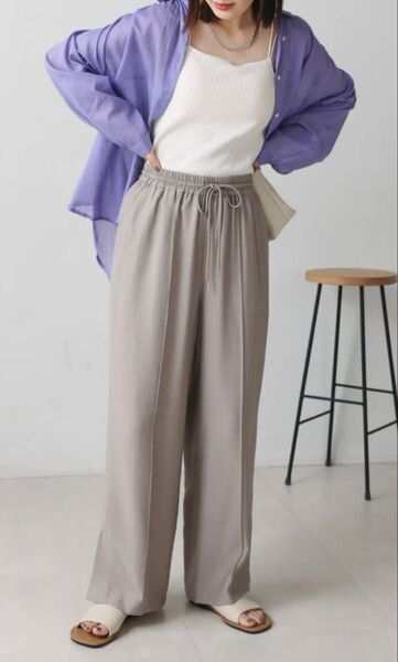 新品未使用タグ付き ブージュルード リラックスセミワイドパンツ KHK