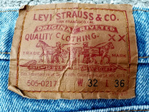 ～90s USA製 levi's リーバイス 505-0217 w32 ヒゲ落ち 90年代 アメリカ製 ビンテージジーンズ 505 525_画像6