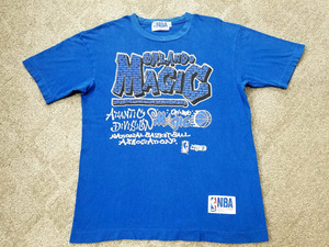 良好 90s ビンテージ NBA ORLANDO MAGIC オーランド マジック ロゴプリント Tシャツ M 90年代