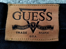 レアデザイン 90s ビンテージ GUESS JEANS ゲス ブラックデニムショーツ 32 M L 90年代 黒 デニムショートパンツ_画像7