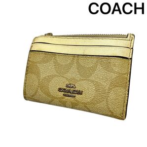 【COACH】 コーチ シグネチャー キーリング付き コインケース カードケース レザー パスケース フラグメントケース 小銭入れ