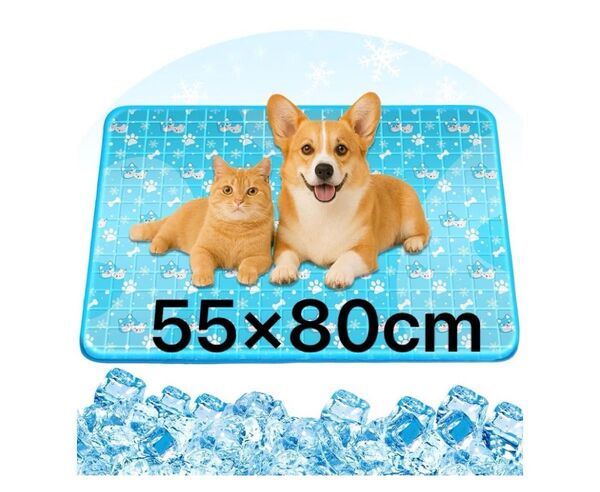 冷却マット ペット ひんやりマット 犬 猫 55×80cm ペット用 クールマット熱中症対策 防水 洗える 中型 大型犬 接触冷感