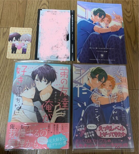 めぎむら『弟の友達は俺が好きで仕方ない』ハシモトミツ 『海くんと陸くんは今日こそシたい!』アニメイト リーフレット エメラルド特典