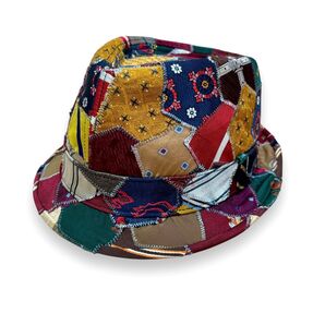 OR GLORY TOP KNOT シルク100% パッチワーク ハット 中折れ