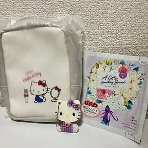 【クーポンご利用で¥500】オルビス×ハローキティ縦型メイクポーチ キーホルダー付ミラー めぐりズム蒸気でアイマスク 3点セット