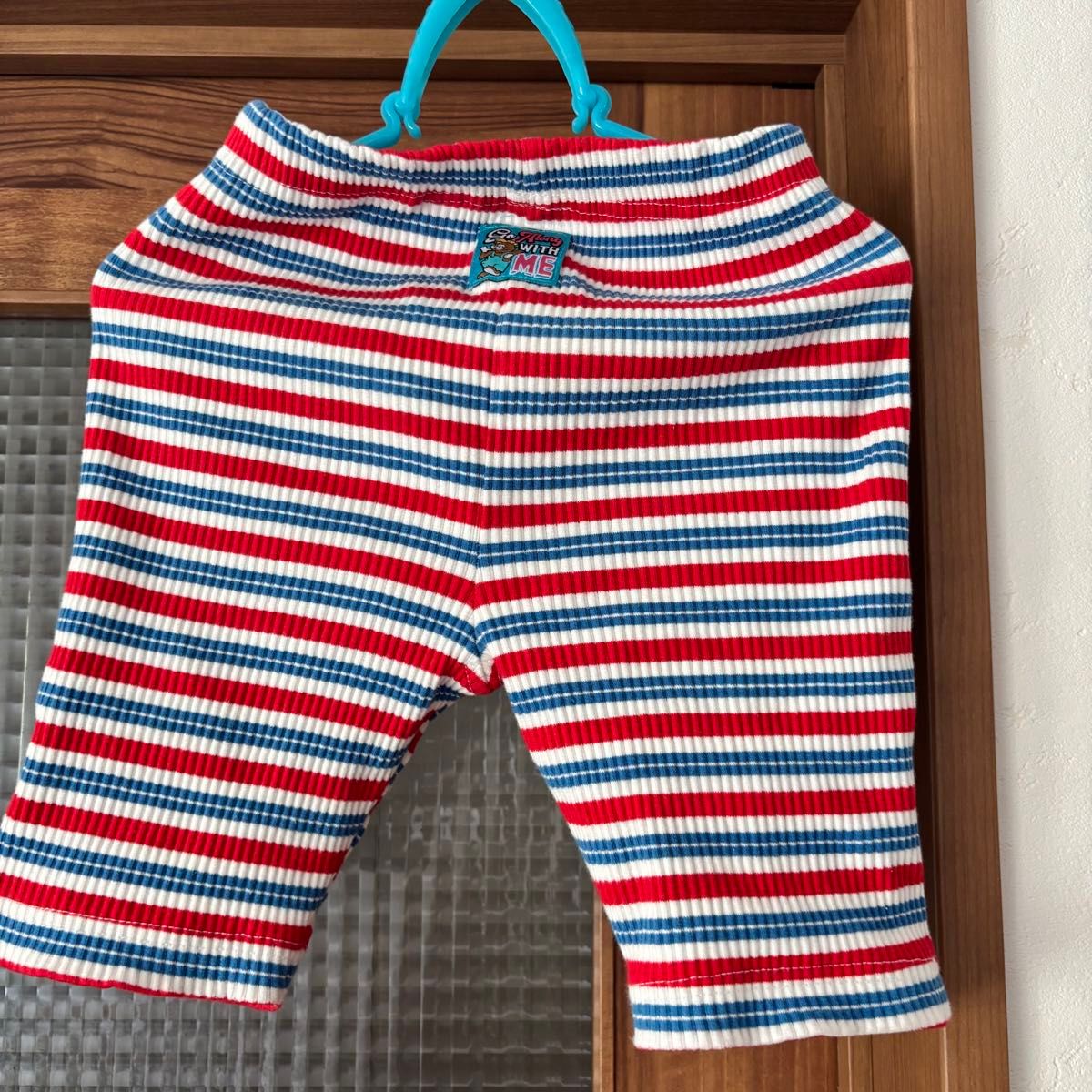 ミコリッド　しまむら　コラボ　チマジロ　110センチ　赤　青　ボーダー ハーフパンツ　レギンス　サイクリング丈