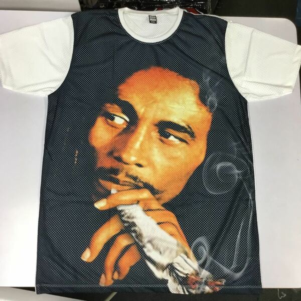 デザインメッシュ半袖Tシャツ XXLサイズ　ボブマーリー BOB MARLEY ① DBR4D