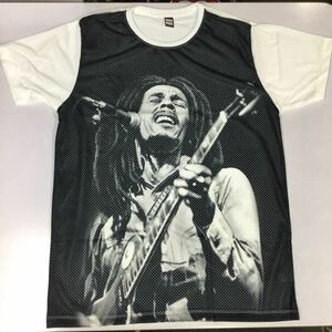 デザインメッシュTシャツ　Lサイズ　ボブマーリー BOB MARLEY ② DBR4B